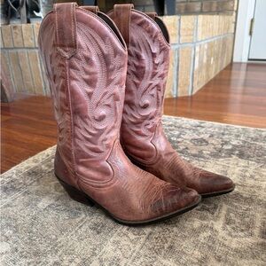 Aldo Brown Leather Western Heeled Boots